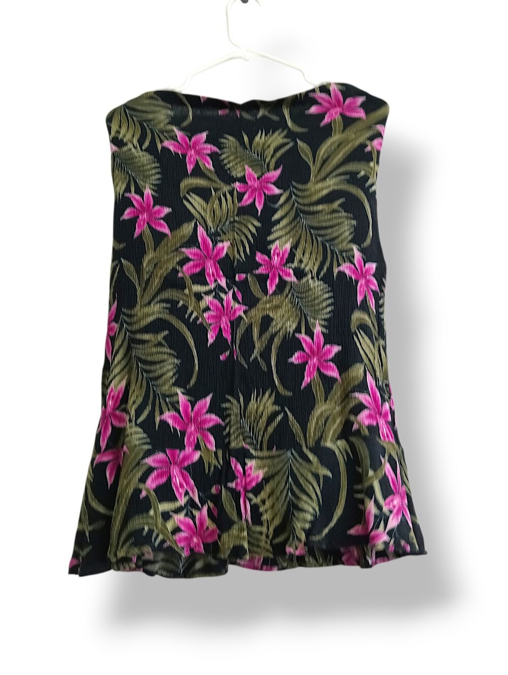 George Black Hawaiian Floral Tube Top Long Flowy Summer Vacation Pink Purple Med